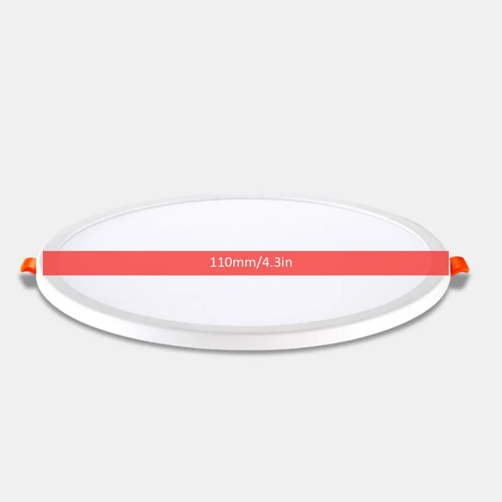 Panel de luz LED ultradelgado, luz descendente empotrada redonda de aluminio, 6W, 8W, 85-265V, agujero abierto, Blanco cálido ajustable