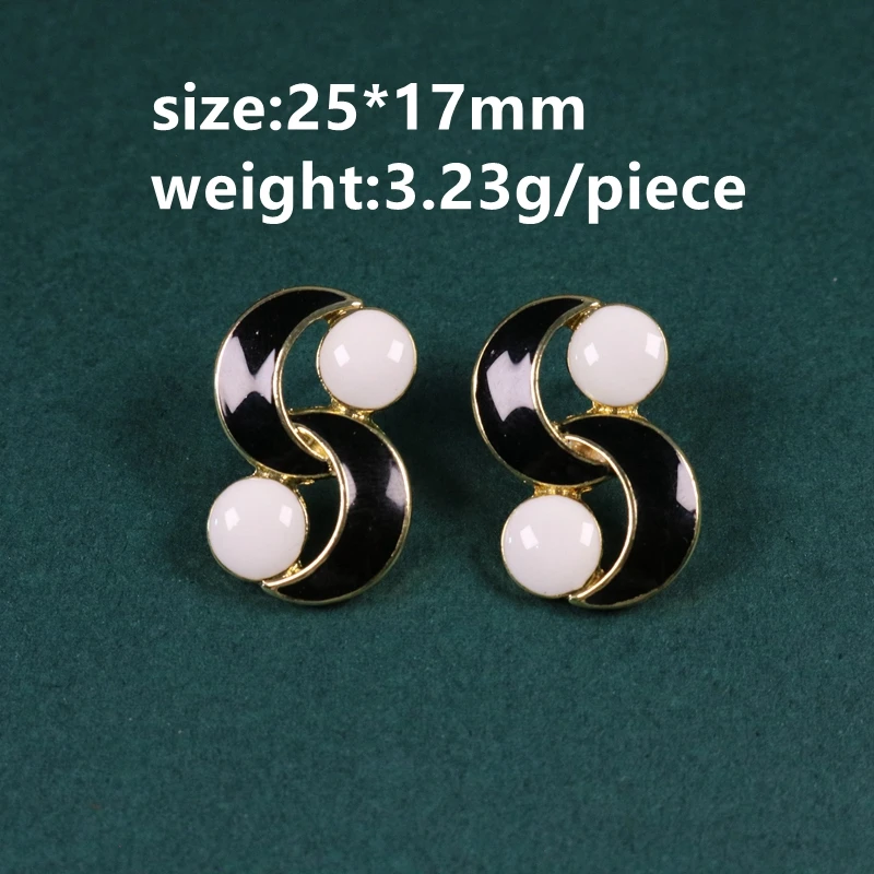 Black White Metal Wire Retro Enamel Earrings Elegant Exquisite Minimalist Office Style For Women Jewelry