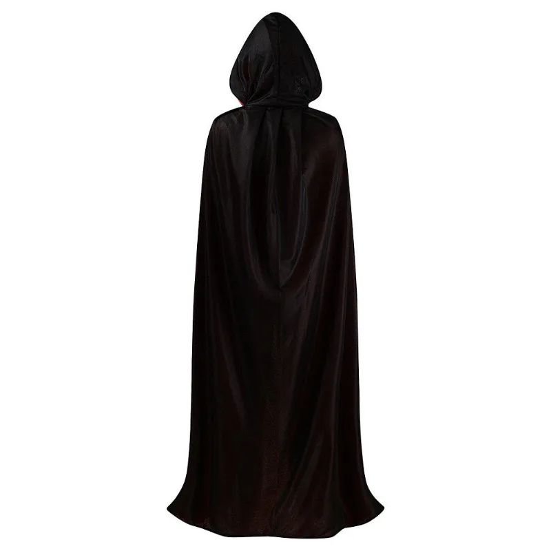 2023 kostium na Halloween Unisex dorosłych dzieci Cosplay Death Cape długi, z kapturem peleryna czarodziej wiedźma średniowieczna peleryna kostium