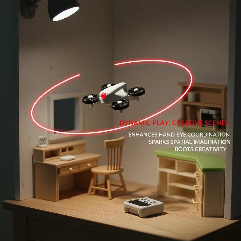 1: 12 Scale Miniature Remote Control Drone Model, Miniature Scene Props, Dollhouse With A Strong Sense Of Technology.