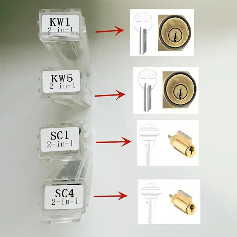 4pcs/lot Lishi 2 in 1 Tool  KW1 KW5 SC1 SC4 Auto Repair Tool for Civil locksmith 2in1 Tools Kit