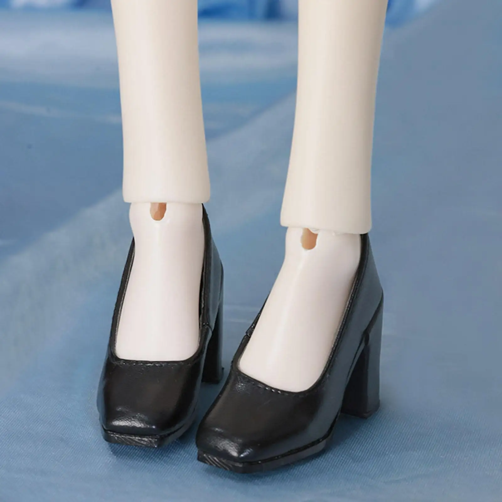 1/3 BJD Doll Shoes Mini High Heeled Shoes Black PU Leather for 24 inch Action Figure Body Miniature Girl High Heels Trendy