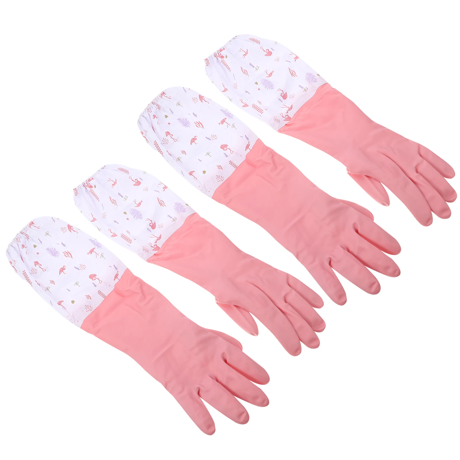 

2 Pair Kitchen Waterproof Thickened Warm Dishwashing Rubber Long Protection Anti Slip Durable Lightweight Gardening Hairdressing