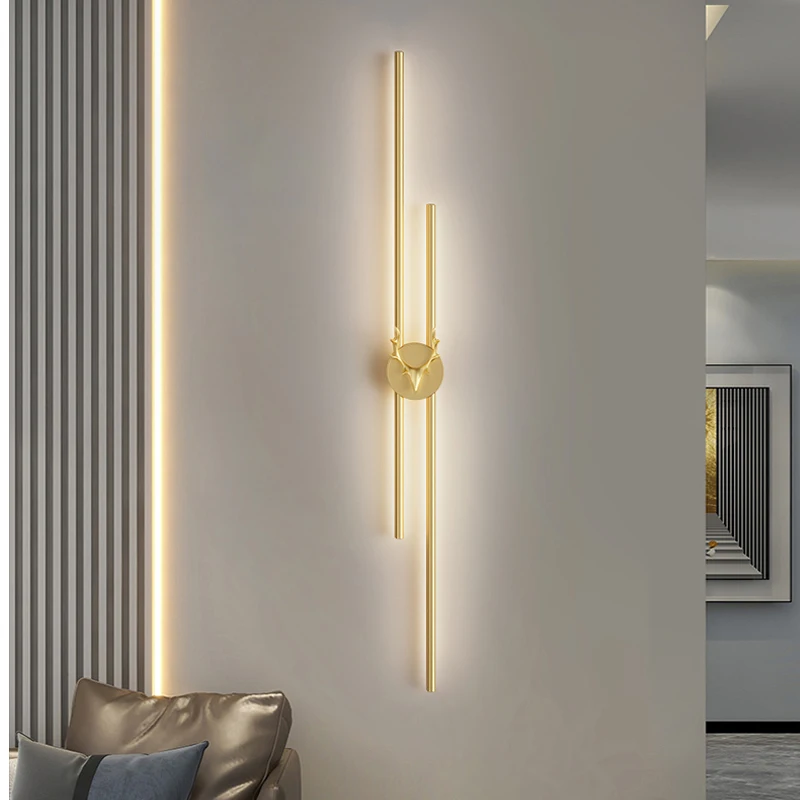 Modern Living Room Background Wall Lamp Grille Strip LED Wall Light Minimalist Bedroom Bedside Lamp Simple Study Corridor Lights