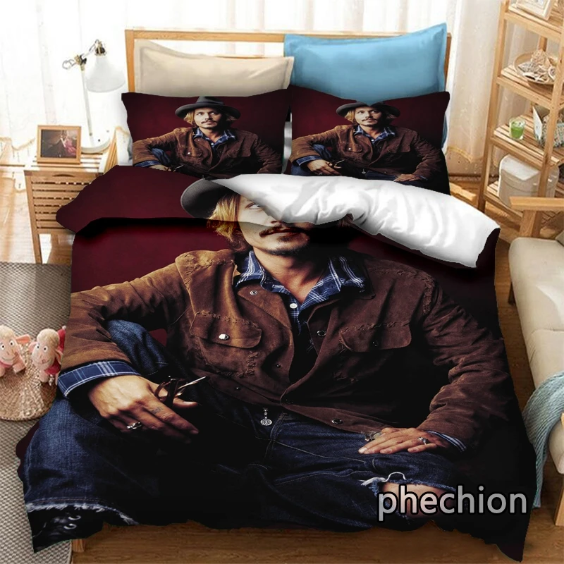 phechion Johnny Depp 3D Print Bedding Set Duvet Covers Pillowcases One Piece Comforter Bedding Sets Bedclothes Bed K473