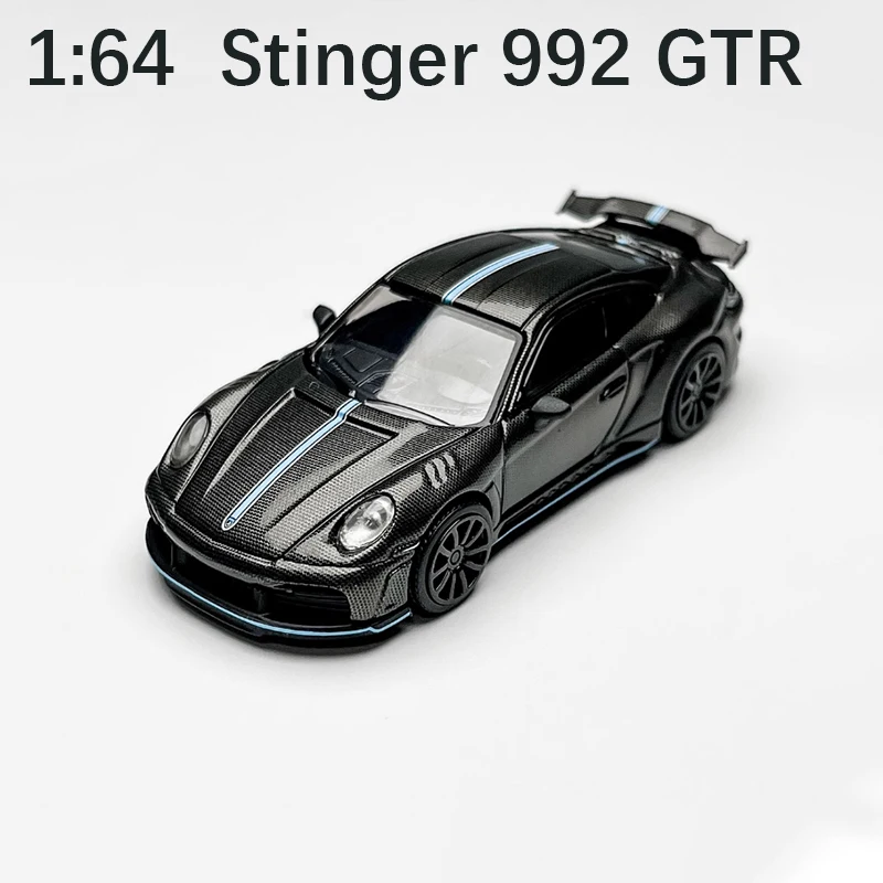 Diecast original escala 1:64 stinger 992 gtr liga modelo simulação decoração hobbies lembranças presentes coleção exibição estática