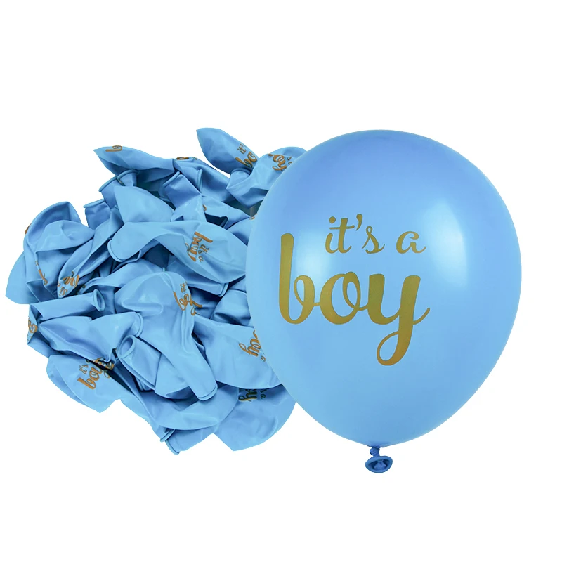 10pcs Oh Baby it\'s a girl it\'s a boy Latex Balloons Pink Blue Heart Balloons for Baby Shower Party Gender Reveal 1st Birthday