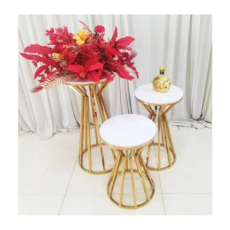 3Pcs wedding decoration supplies golden metal dessert table display set