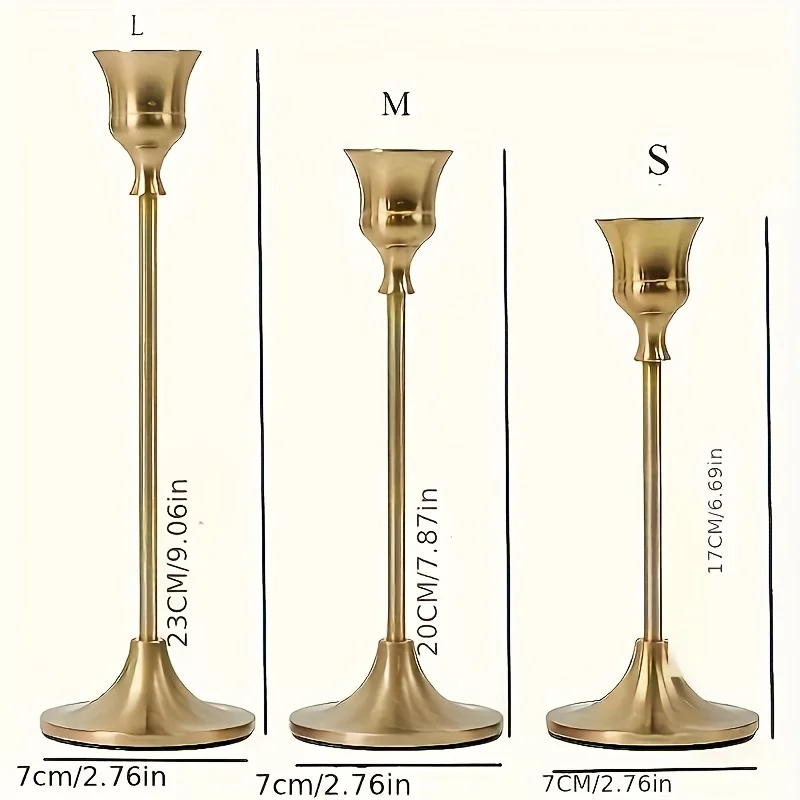 30/60pcs Golden Metal Candle Holders for Wedding & Party Decor – Heart-Shaped Stand with Pillar Candle Support, Elegant Home & E view 3