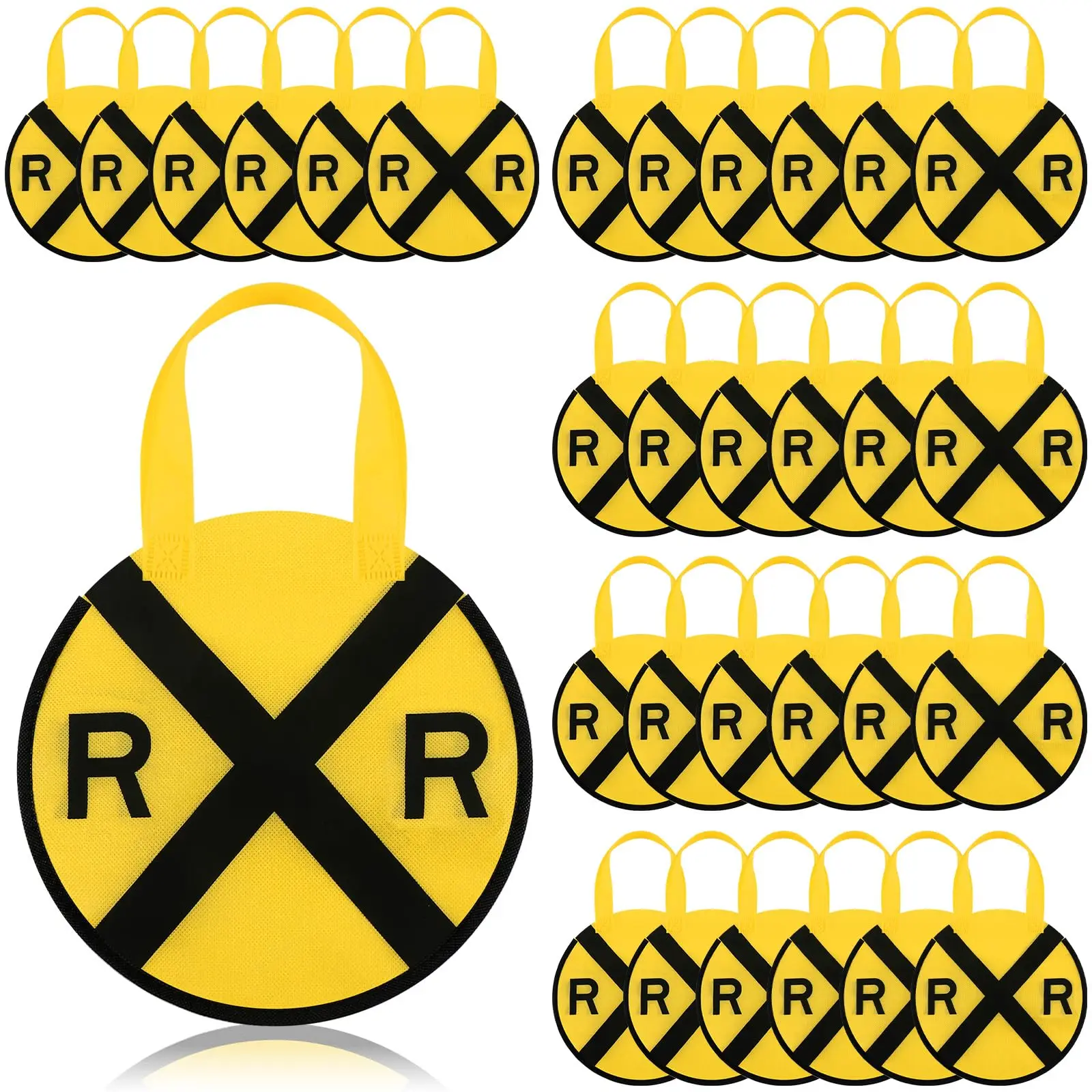 

15 Pcs Train Party Non Woven Tote Bags Railway Transportation Bags for Candy Gifts Goodies Treats Boys Kids Birthday Baby Shower