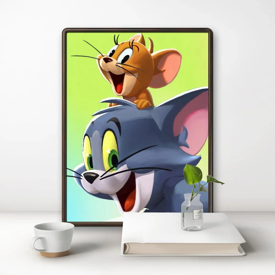 2024 New 5D DIY Tom and Jerry AB Diamond Painting Kit Diamond Embroidery Color Oil Painting handmade DIY Mosaic art home decor