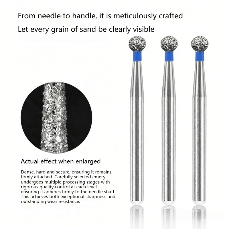 5pcs Dental Diamond Burs Set, High Speed Handpiece Compatible, Autoclavable, for Teeth Preparation, Polishing,  Dental Tools