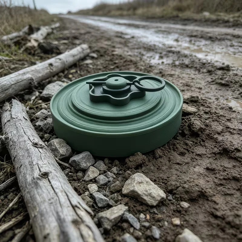 Anti-tank landmine statue model ornaments, home and office decorations, with lifelike details, for military collection