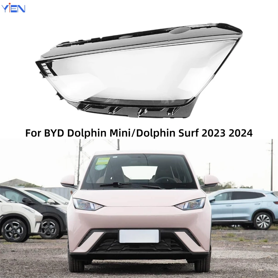 For BYD Dolphin Mini/Dolphin Surf 2023 2024 Accessories Lampshade Headlight Shell Car Front Headlight Lens Cover Lights Shell