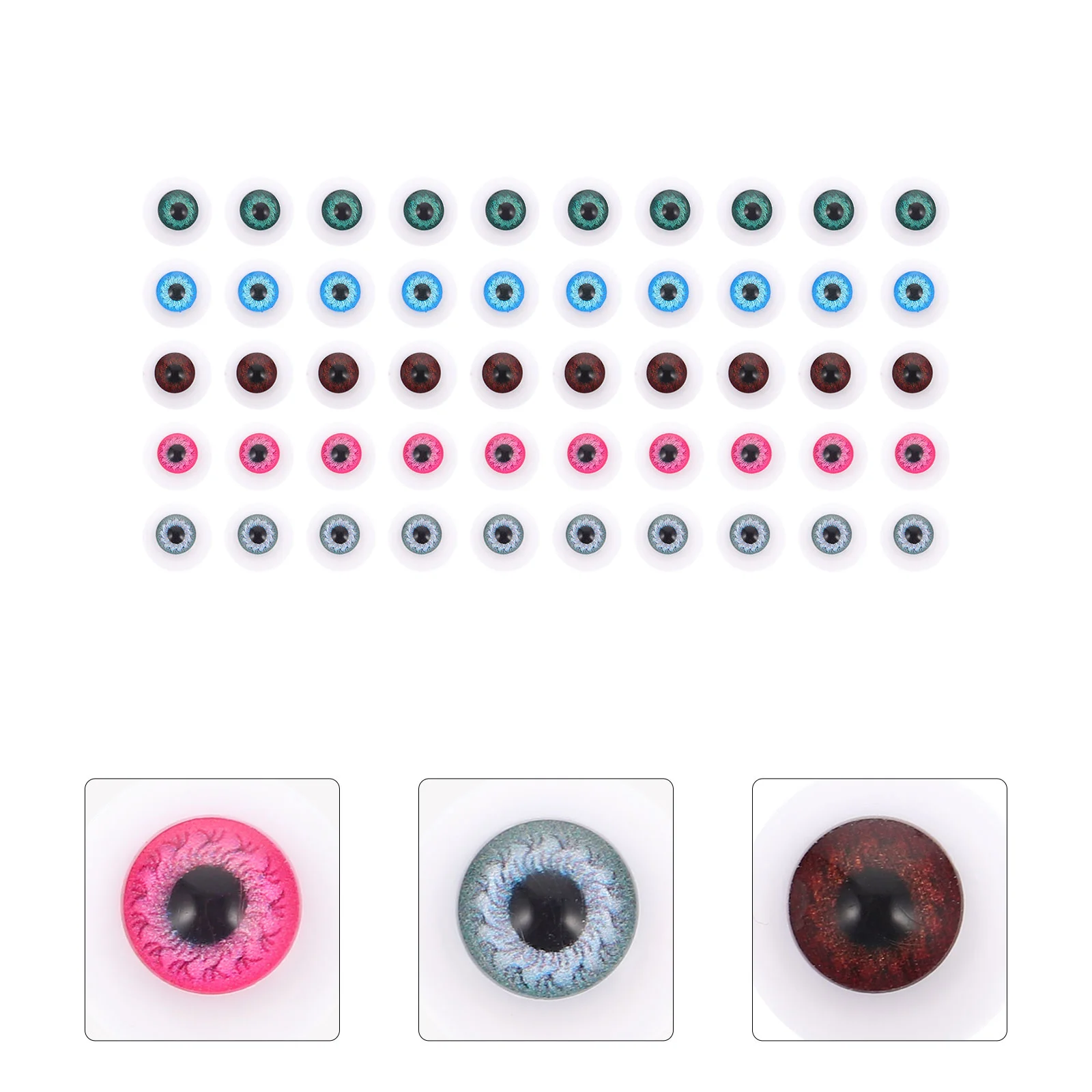 50 Pcs Three-dimensional Artificial Eyes Simulated Acrylic Creepy Eyeball Round