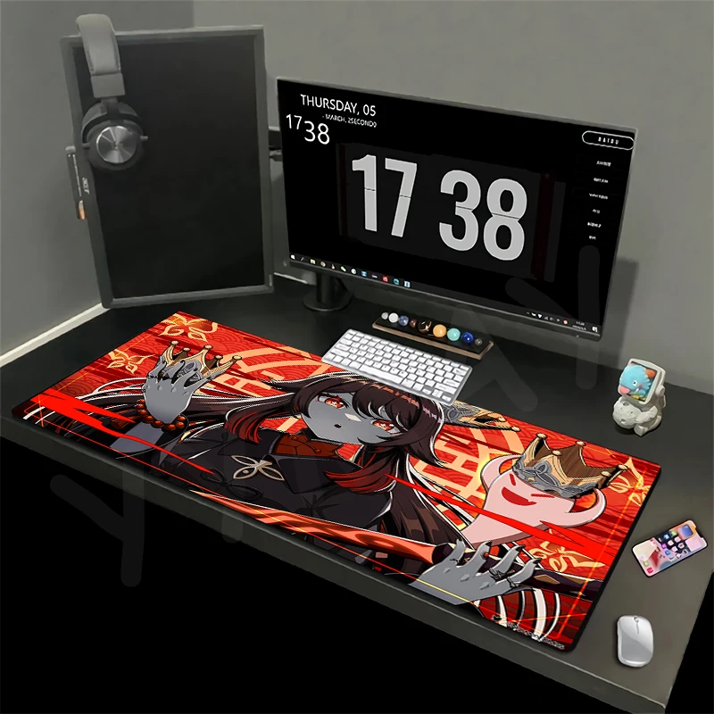 

Mouse Pads Genshin Gaming Mousepad Gamer Mouse Mat Non-Slip Keyboard Mats Desk Pad Mousepads XXL 90x40cm For Computer