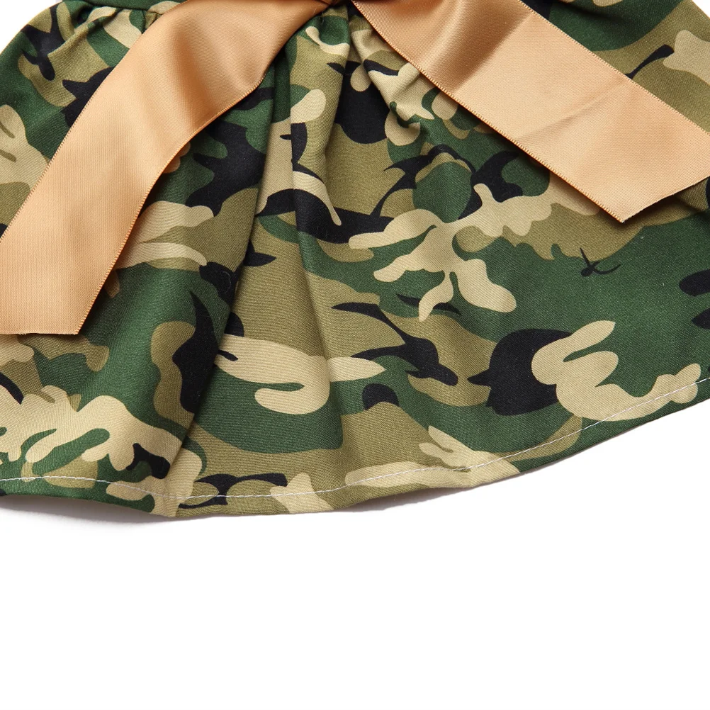 

Elegant Summer Pet Dog Dress Xs Camouflage Sleeveless Bowknot Puppy Skirt Everyday Holiday Clothes Summer Pet Dog Dress