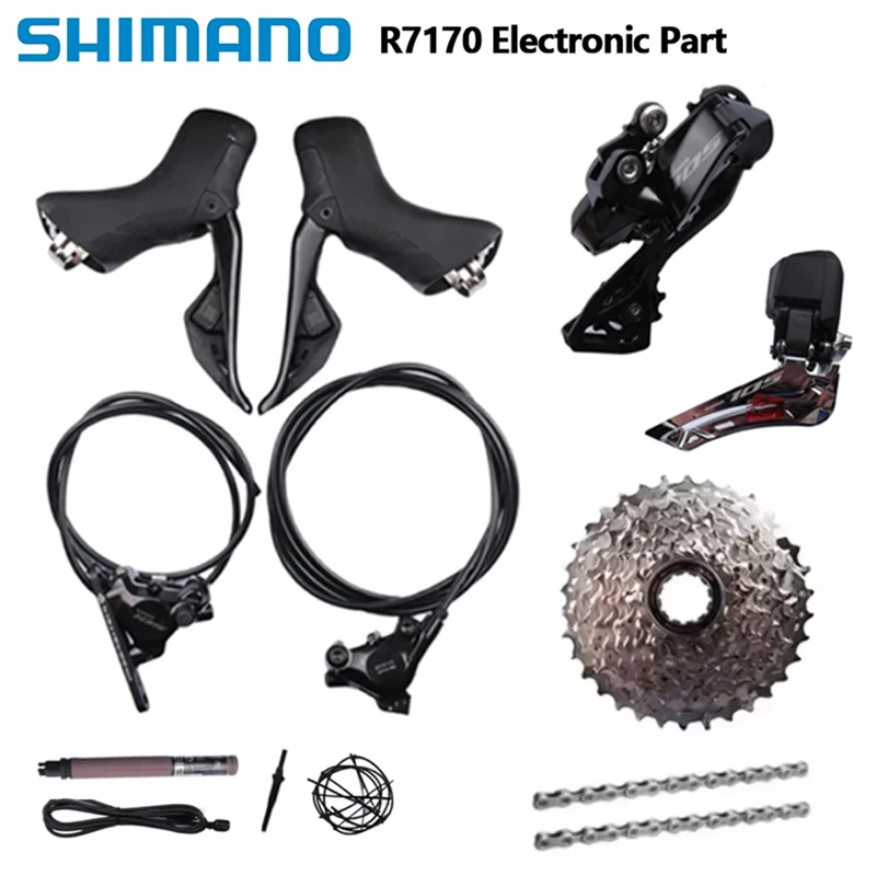 

Shimano 105 R7170 Electronic Part Hydraulic Disc Brake Set 2x12s FD-R7150 RD-R7150 CS-R7100 DN300 Di2 Set
