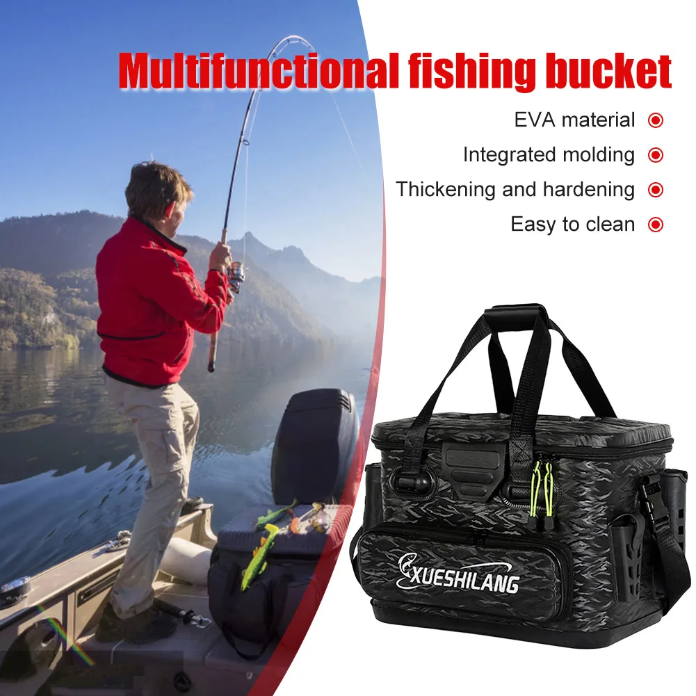 43L/30L Fishing Tackle Bag EVA Live Fish Container Multifunctional Live Fish Lures Bucket Outdoor Fishing Accessories