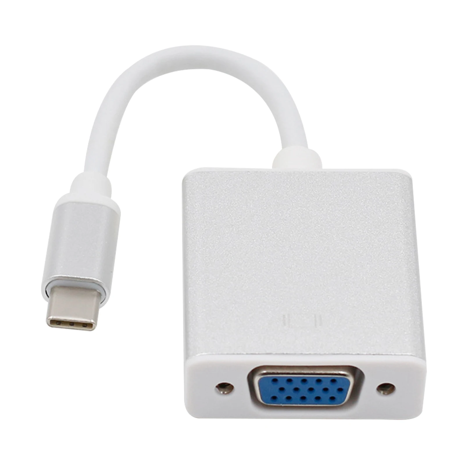 

Type-C to Vga Converter Cable 1080p USB 3.1 Adapter for Hdtv Monitor Projector Plug and Play Stable Connection Silver