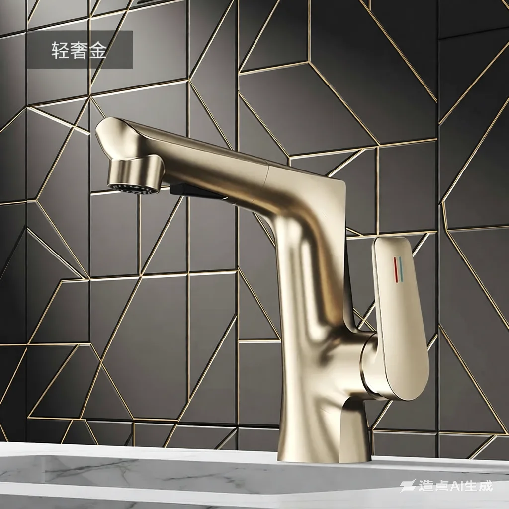 

Solid Brass 360°Rotating Faucet - Pull-Out Lift-Up Hot & Cold Hi Arc, Leak/Rust-Proof Easy Install