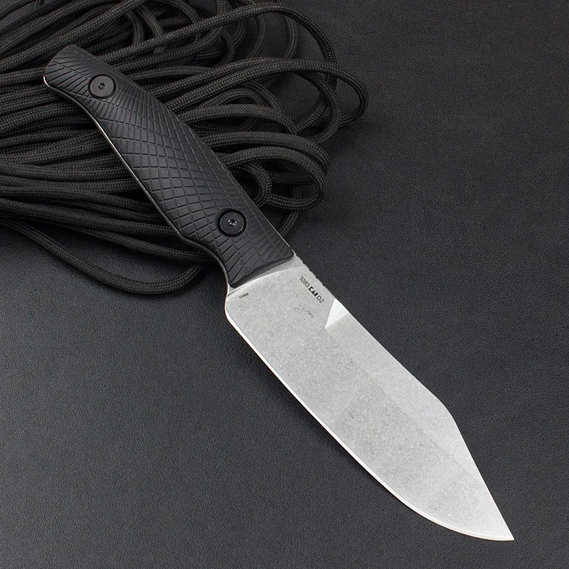 Portable 1083 Outdoor Camping Fixed Knife D2 Blade Nylon fiber Handle Hunt Survival Tactical Utility Knives EDC Tools w/ Sheath