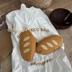 French Bread Foldable Shopping Bag Reusable Shopping Bags Cartoon Eco Tote Bag Portable Travel Shoulder Bag