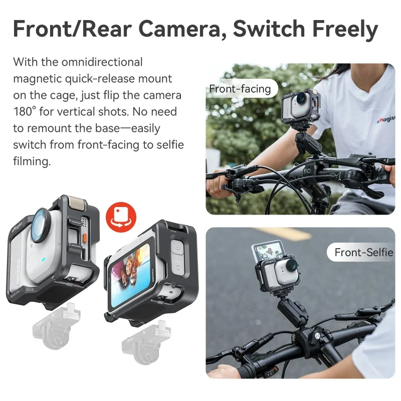 aMagisn Quick-release Metal Frame for Insta360 GO Ultra , Shockproof Camera Accessory for Both Horizontal and Vertical Shooting