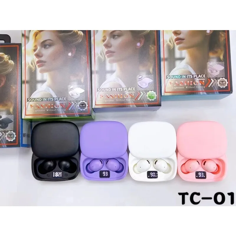 

New, popular, wireless, bluetooth headset tws slider in-ear headset 5.3 digital display super long battery life TC01