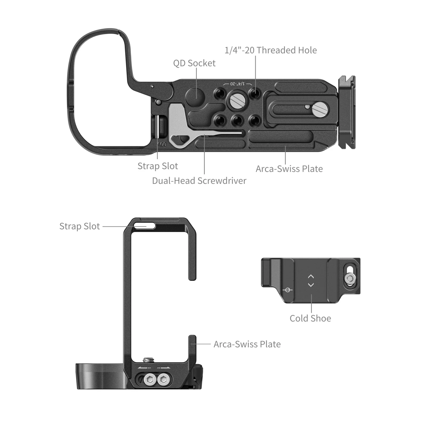 SmallRig L-Shape Mount Plate for Canon EOS R5 Mark II with Arca-Swiss Quick Release for DJI ,Arca-type Tripods 4983