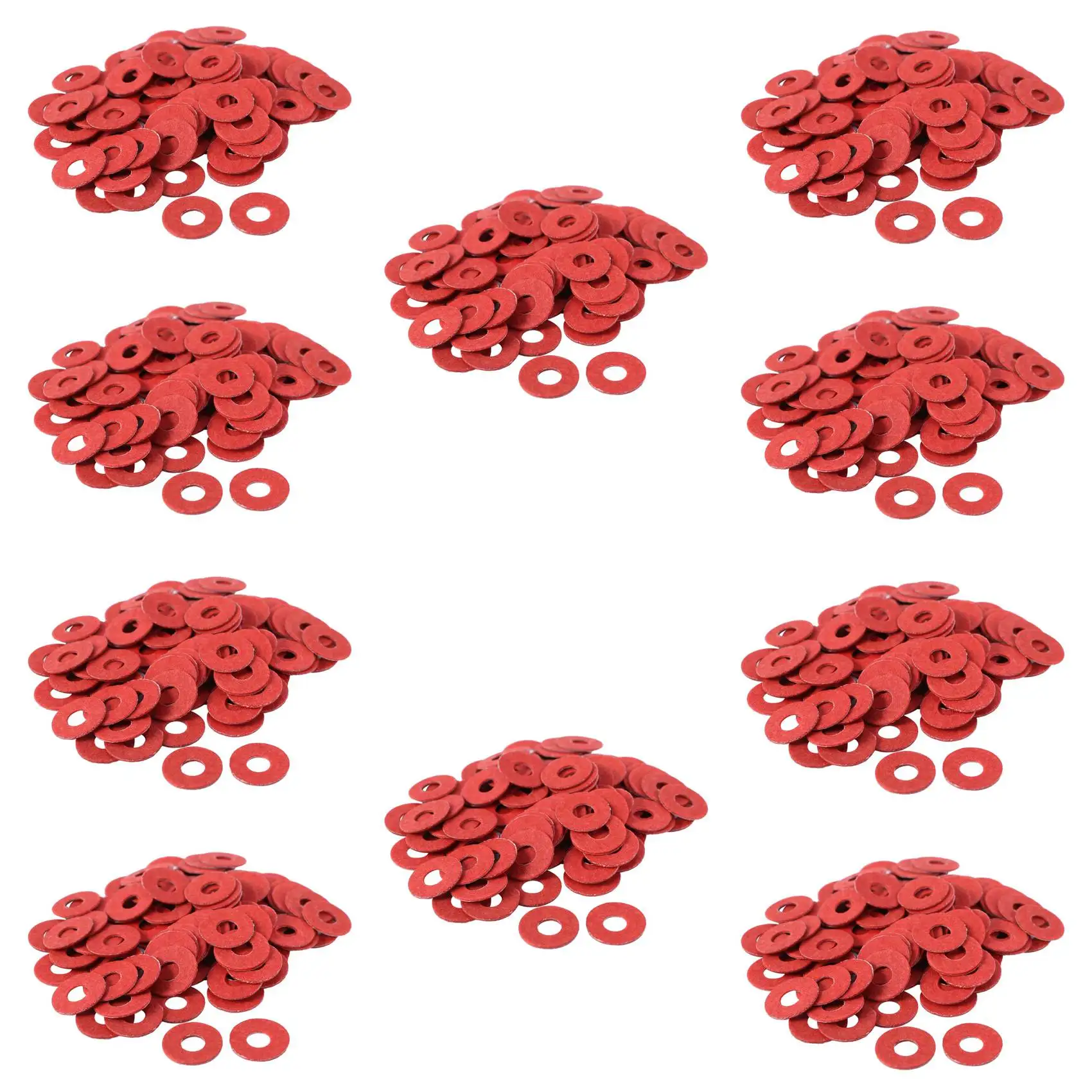 DT17 1000Pcs Red Motherboard Screw Insulating Fiber Washers 8mm OD 3mm ID for PCB Circuit Board