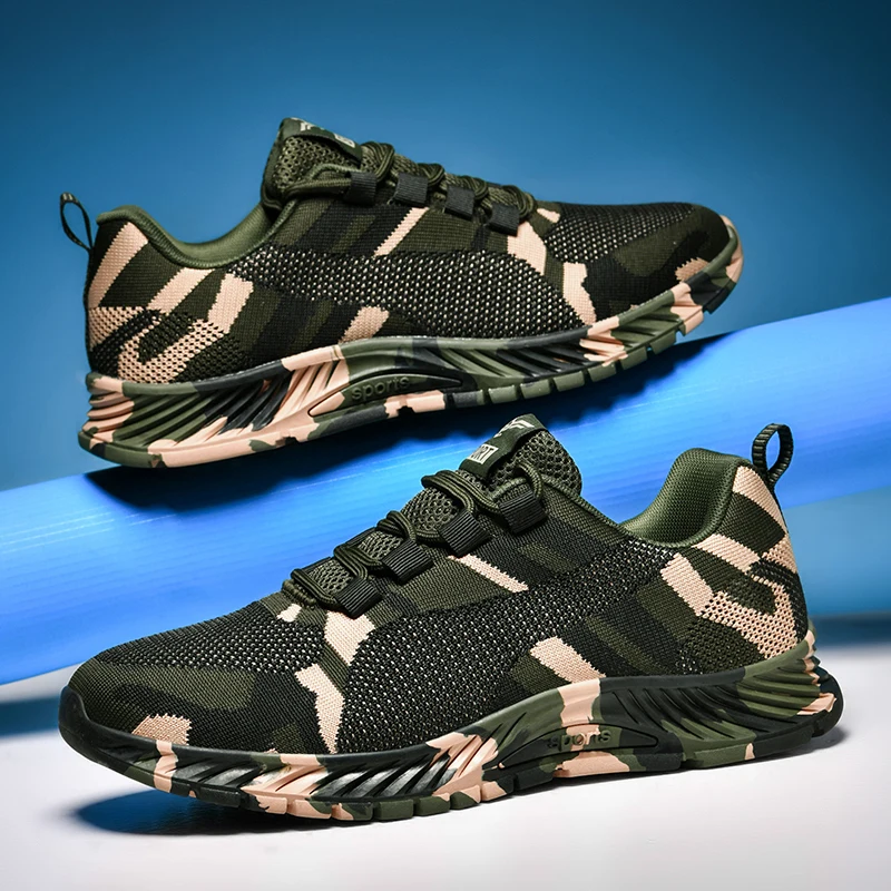 Outdoor Sport Tactical Military Trainets Men Camouflage Green Sneakers Climbing Shoes Women Mountain Hiking Trainers Male Shoes