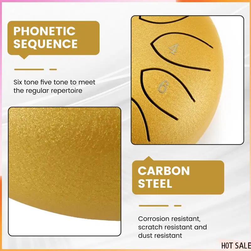 B72A Rain Drum For Outside 6 Inches 11 Tones Steel Tongue Drum Rain Chime Outdoor Rain Chime Musical Instrument