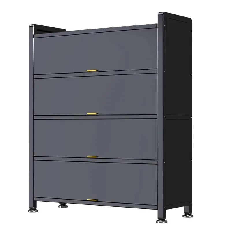 

Steel shoe cabinet household floor-to-ceiling multi-layer dustproof shoe rack entrance entrance large-capacity iron storage