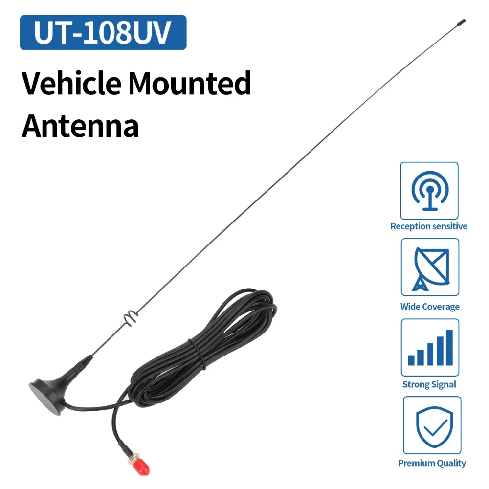 

Two Way Radio VHF UHF SMA Magnetic Mobile Long Antenna UT-108UV For BAOFENG CB Radio Walkie Talkie UV-5R UV-B5 UV-B6 GT-3