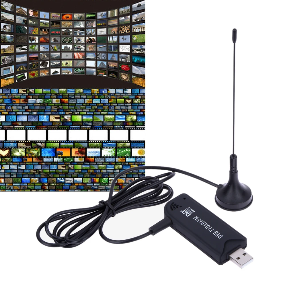 Vara de tv usb2.0 digital dvb-t sdr + dab + receptor sintonizador de tv fm vara rtl2832u + fc0012 com controle remoto tuner gravador qualidade