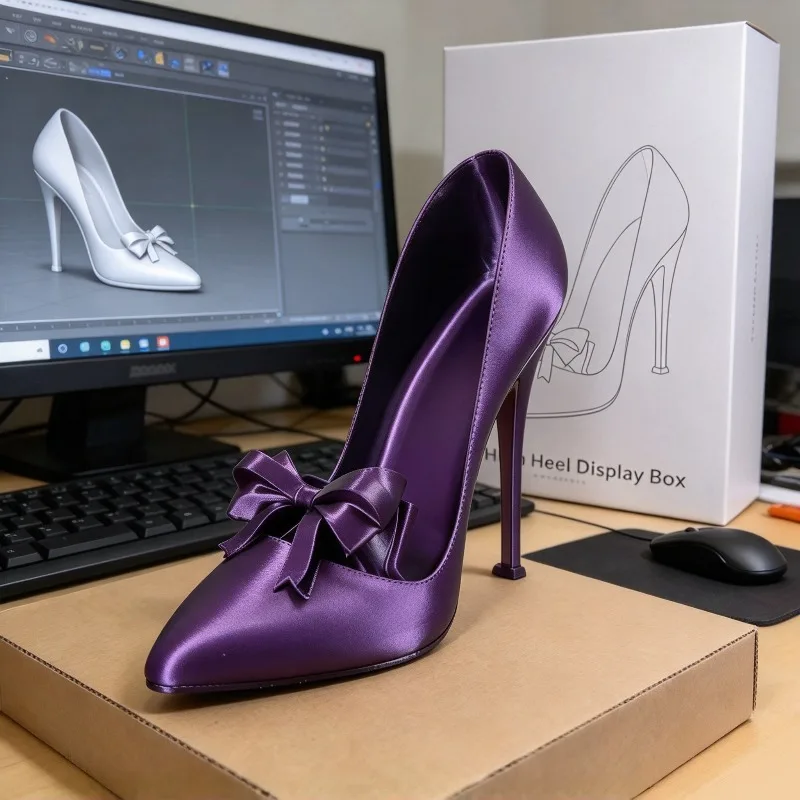 3D Printed High Heeled Shoe Phone Stand Creative Tabletop Ornament Home Office Desktop Fashion Decor Model