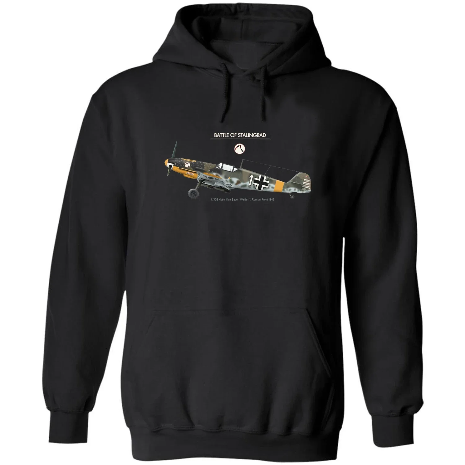 

Battle of Stalingrad Luftwaffe JG8 Bf-109 Fighter Pullover Hoodie Comfortable Cotton Mens Sweatshirts WWII Aviation Streetwear