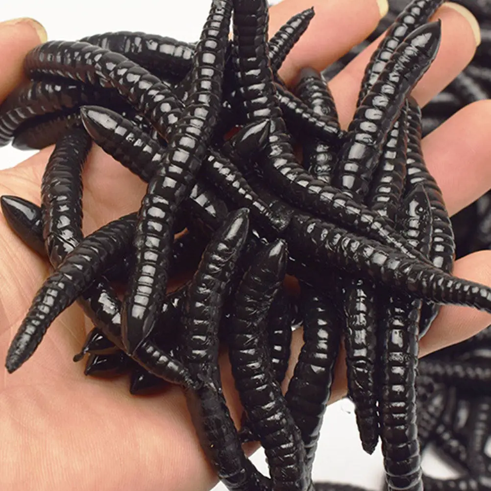 

30Pcs Simulation Artificial Worms PVC Durable Scary Prop for Halloween Festival Party Prank Haunted House Cosplay Decoration