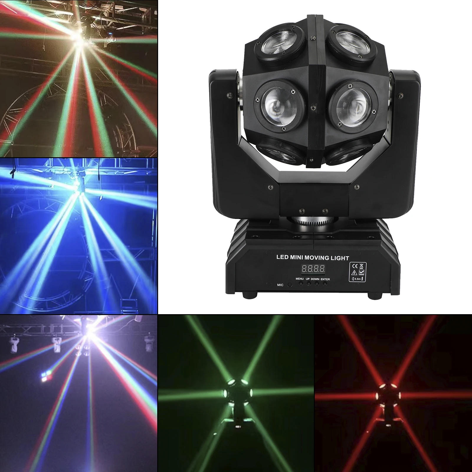 200W LED Moving Head Light RGBW 12 LED Rotating Beam Wash Stage Lighting DMX512 Professional DJ Disco Party Club Wedding Effect