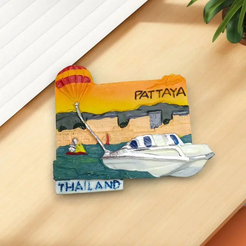 

Thailand Pattaya Cultural and Creative Tourism Souvenirs Refrigerator Magnet3d3D Hand-Painted High-Value Decorative Items