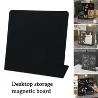 Office Desktop Message Board Metal Desktop Storage Magnetic Blackboard Vertical DIY Design Badge Notes Storage Display Board 3