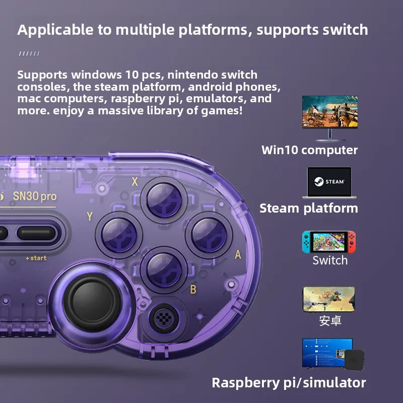 8Bitdo SN30 Pro Bluetooth-геймпад с эффектом Холла, беспроводной игровой контроллер, Nintendo Switch, MacOS, Android ПК, SteamOS Raspberry Pi