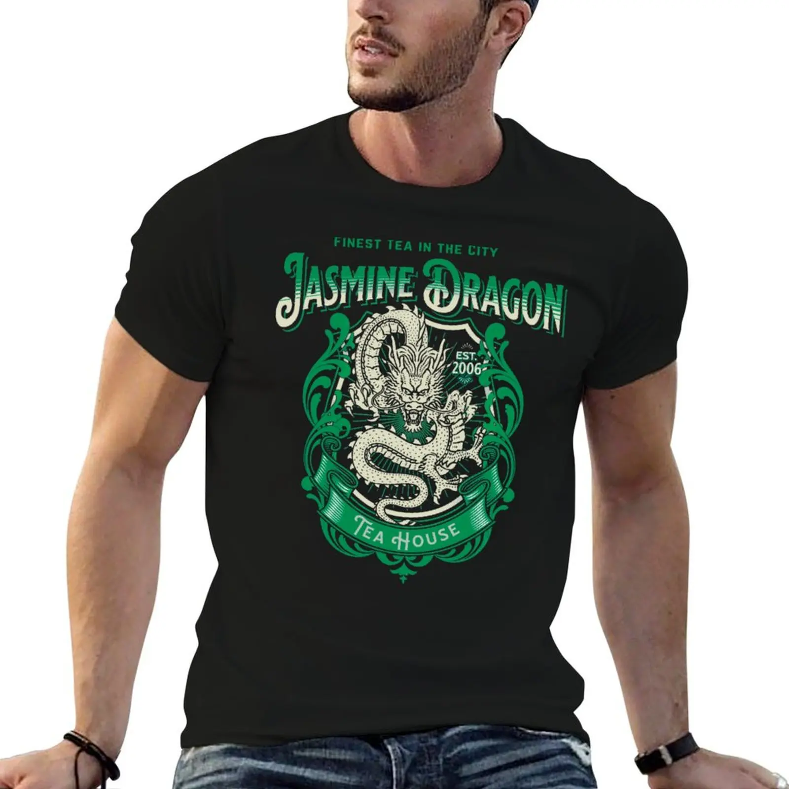 

Tea shirts man t casual luxury for Jasmine House quality brand men T-Shirt man high t shirts Dragon