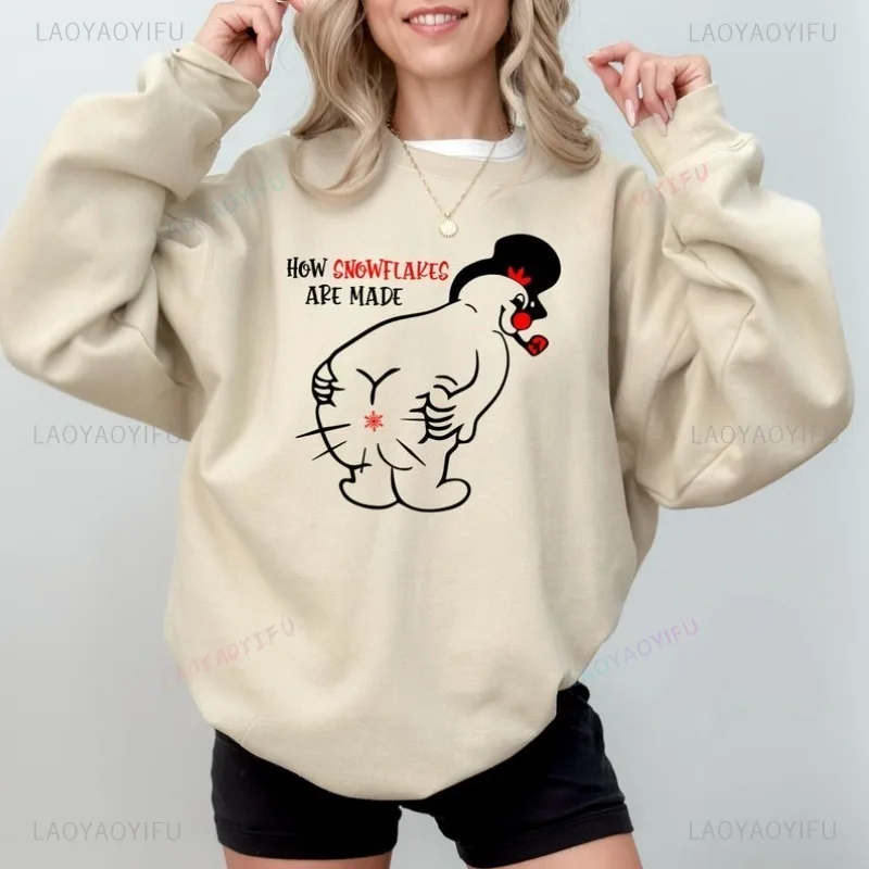 

Sarcastic Sweatshirt Sarcastic Christmas Hoodie Playful Humorous Style Hoodie Xmas Party Pullover Snowflake Humorous Quotes