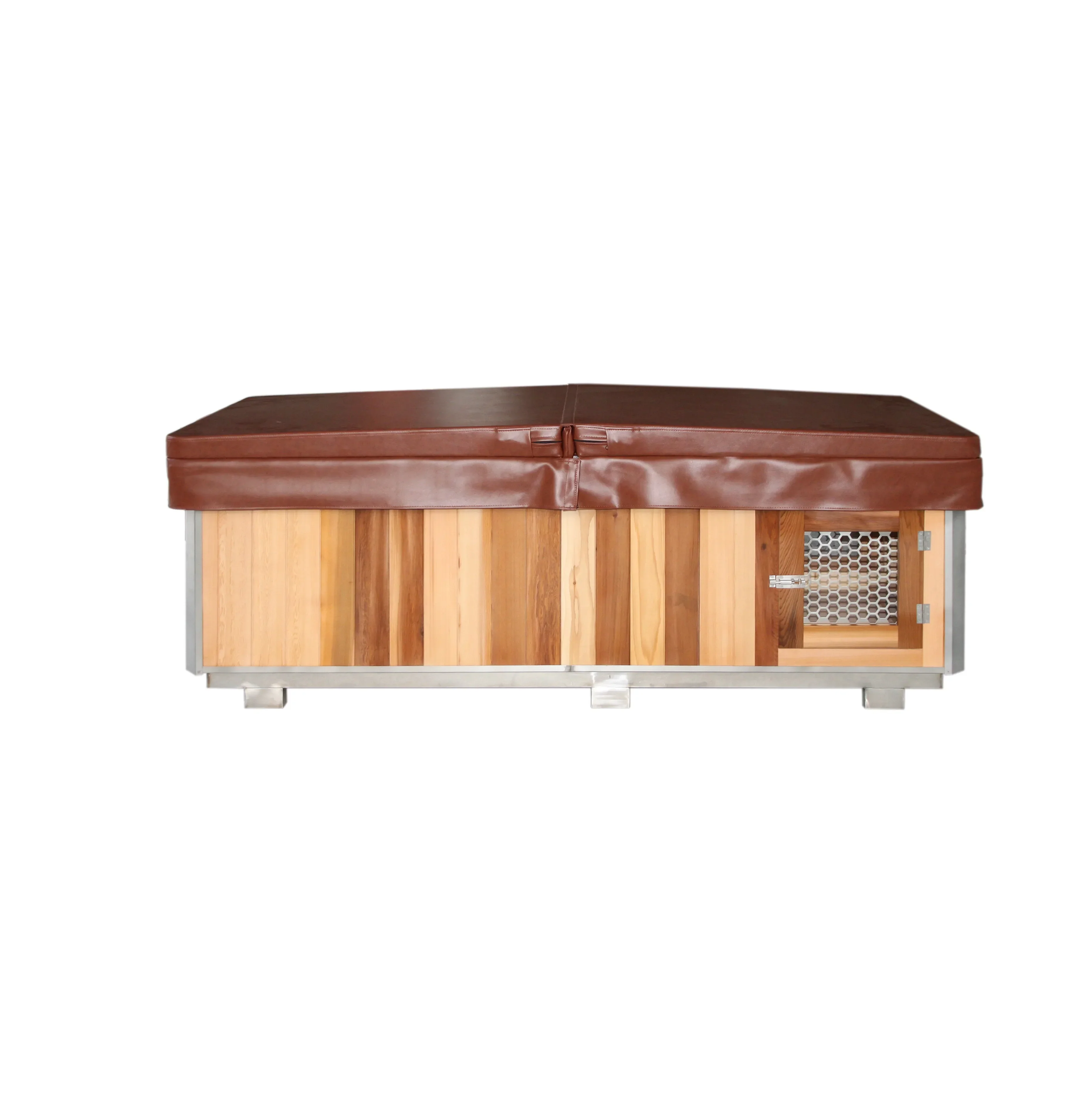 #304 Stainless steel cold plunge tub, wooden tub with cooler