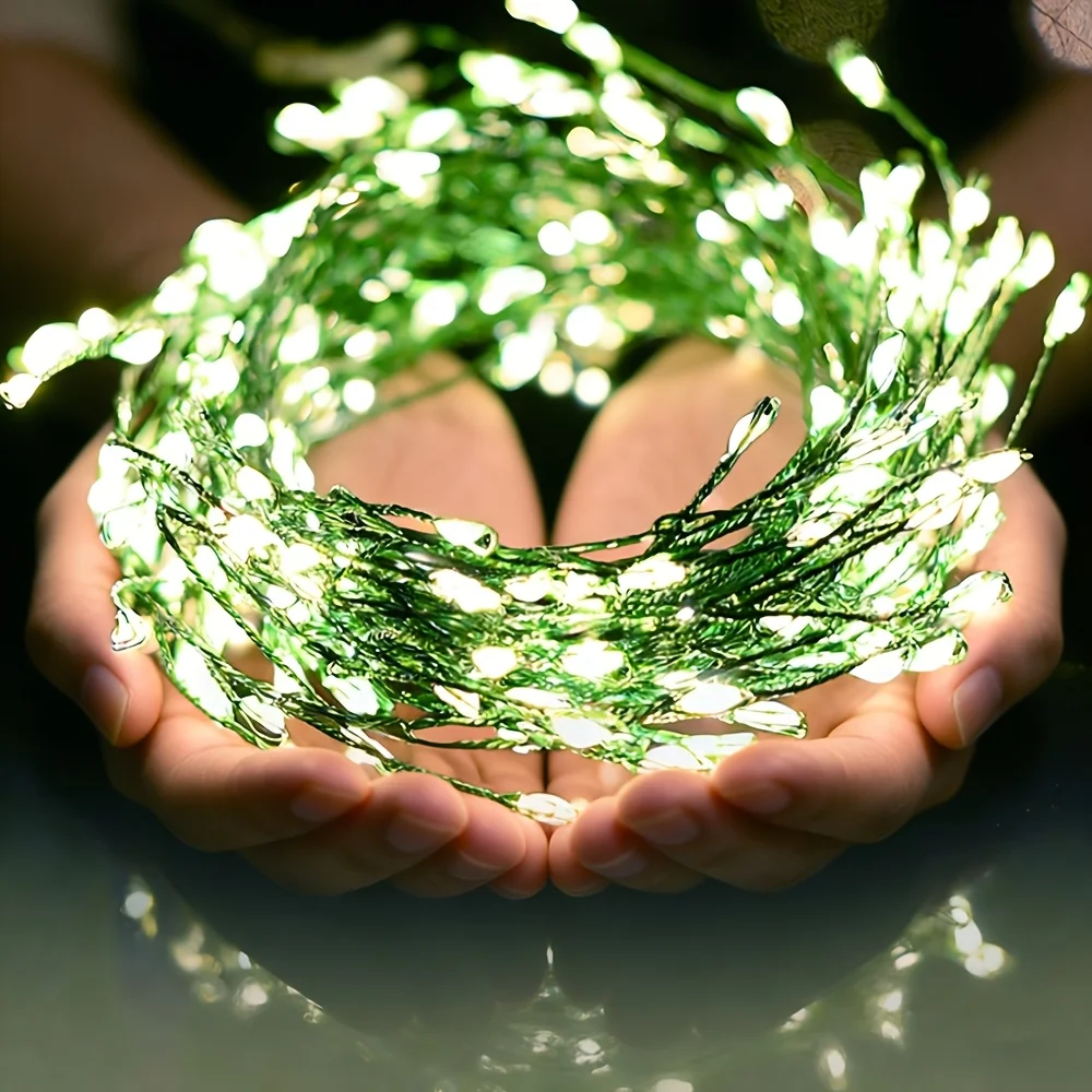 USB Operated Sprig Burst LED Firework Lights, Bendable Multi-Branch Bulb Garland Lights, Twinkle Lights for Party Ambient Decor