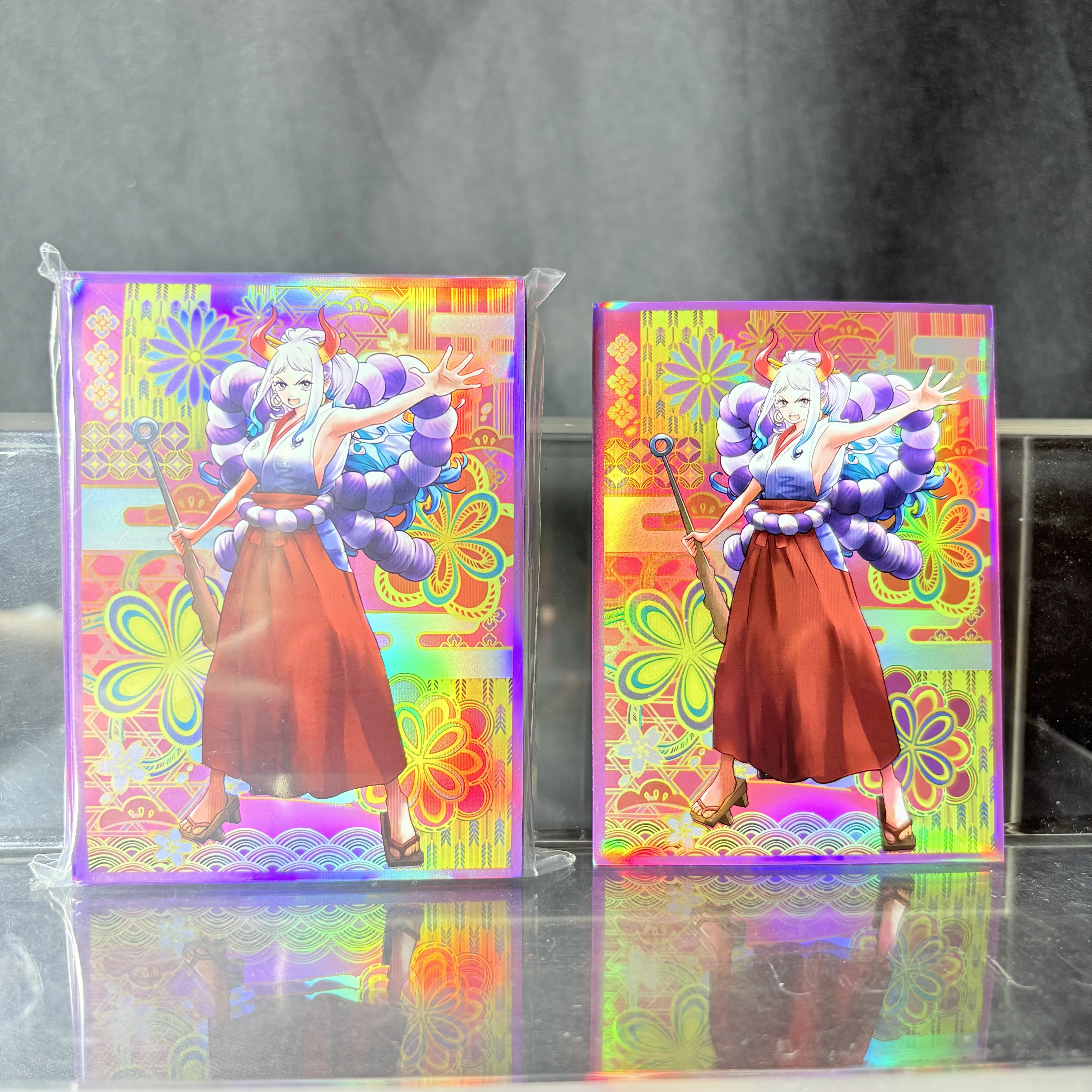 

60PCS 67X92mm Holographic One Piece Yamato Card Sleeves Anime Card Protector used for MGT/PTCG/OPTG Standard Size Trading Cards
