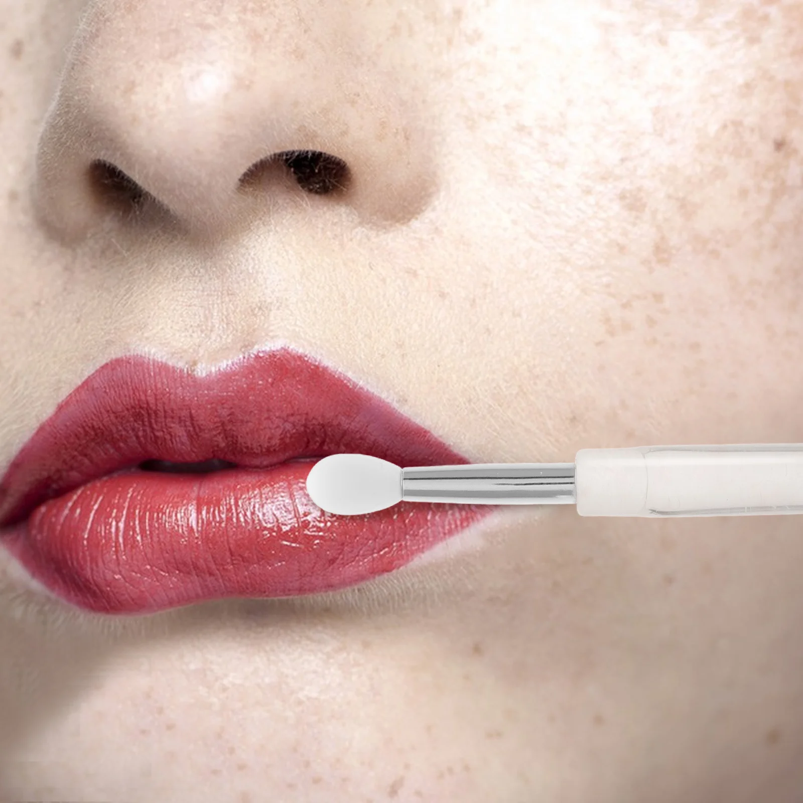 Ensemble de 10 pinceaux à lèvres en silicone, mini, portables, avec capuchon, poils doux, application précise pour rouge à lèvres, brillant à lèvres, baume à lèvres, maquillage