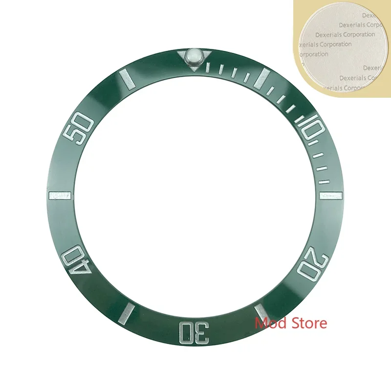 38mm High Quality Green Silver Writing Ceramic Bezel Insert For Sub Divers Men's Watch Replace Accessories HQ